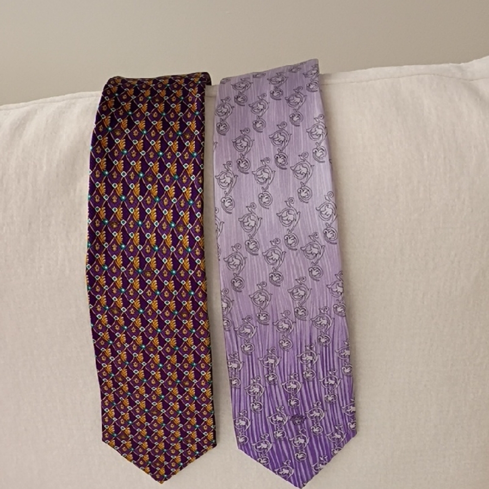 Versace Purple Patterned Silk Tie